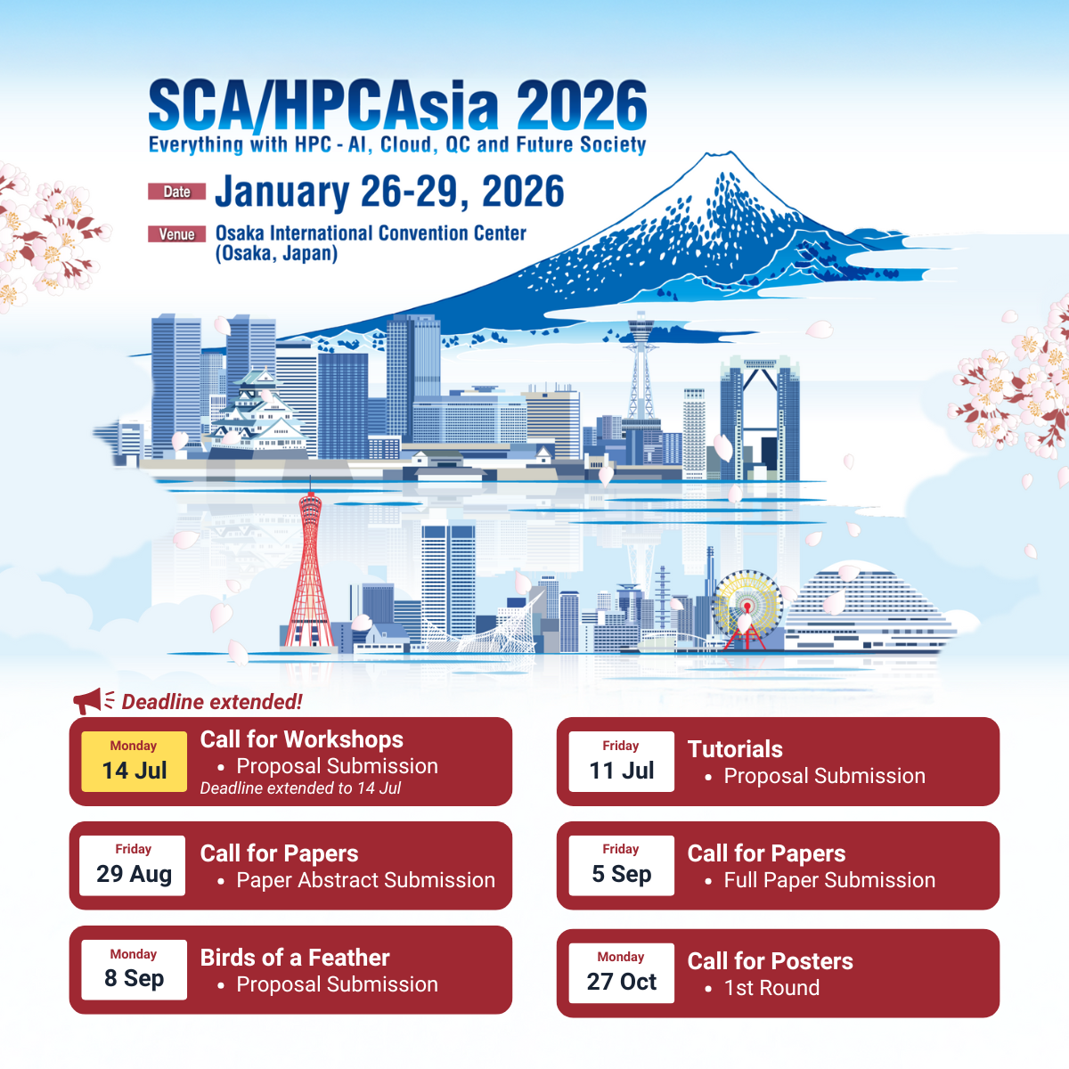 Call for Submissions: Be Part of SCA/HPCAsia 2026 in Osaka!
