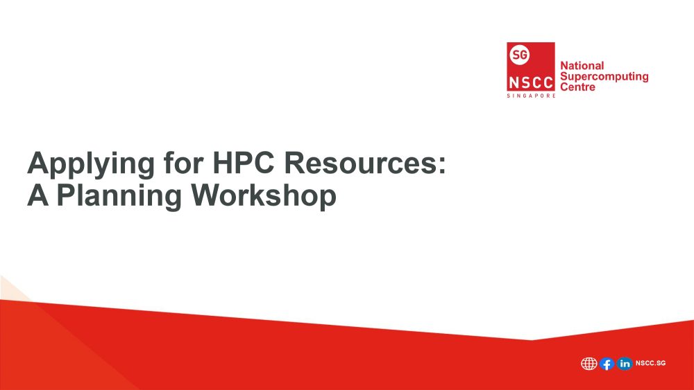 Applying for HPC Resources: A Planning Workshop